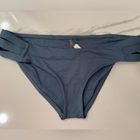 Vitamin A - EcoLux Emelia Triple Strap Bikini Bottom Blue - Picture 5 of 6